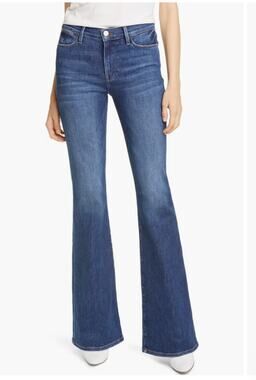 Frame Denim Le High Flare Denim Jeans Medium Wash 28